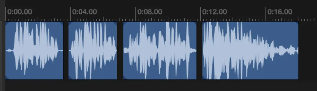 Audiogramm der Aufnahmen